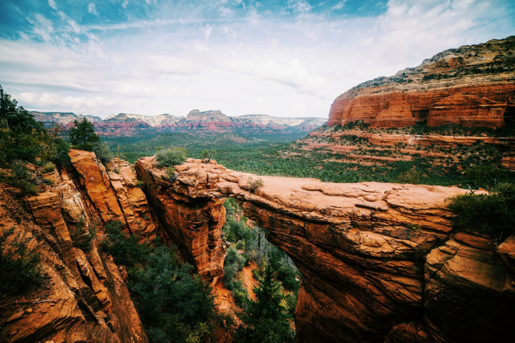 aerial view of sedona formations