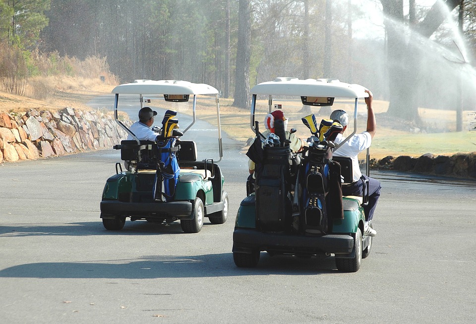 driving golf carts