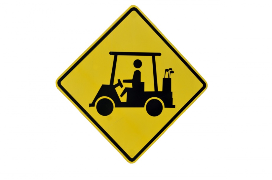 Golf cart crossing sign