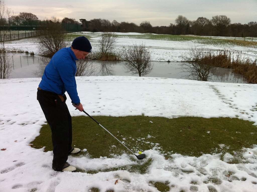 Golfer-in-snow