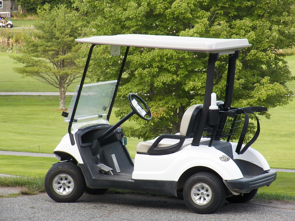 Parked golf cart