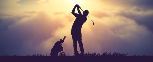 silhouette-of-golfers-hit-sweeping-and-keep-golf-course-in-the-summer-fo- relaxing-time